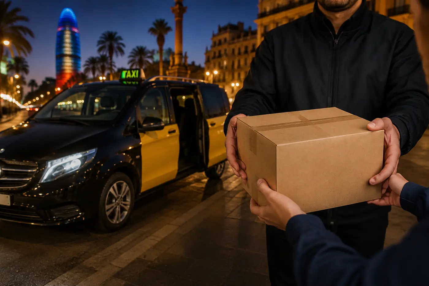 Entrega de paquetería urgente en taxi